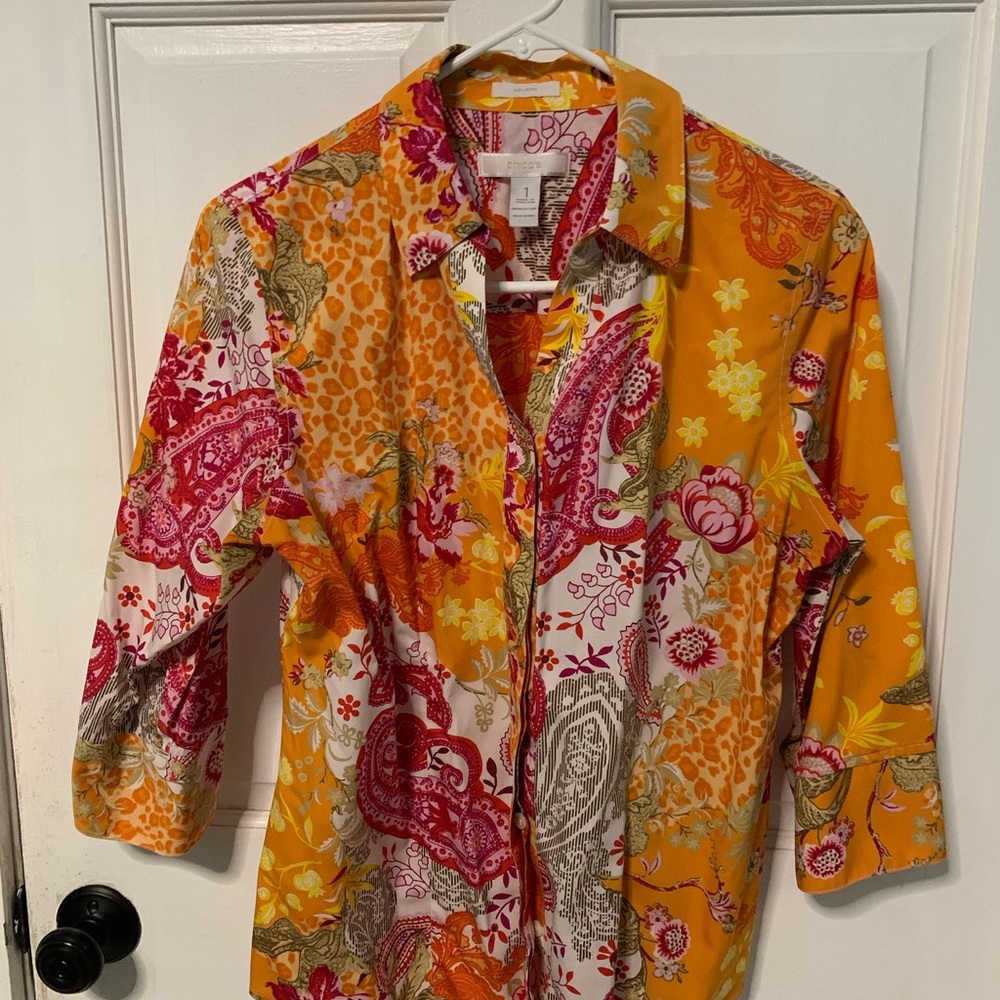 Chico floral buttoned blouse.
